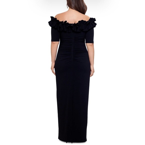 Escape 18 W fusion dress Plus Size Ruffled Off-The-Shoulder Gown - Picture 2 of 8